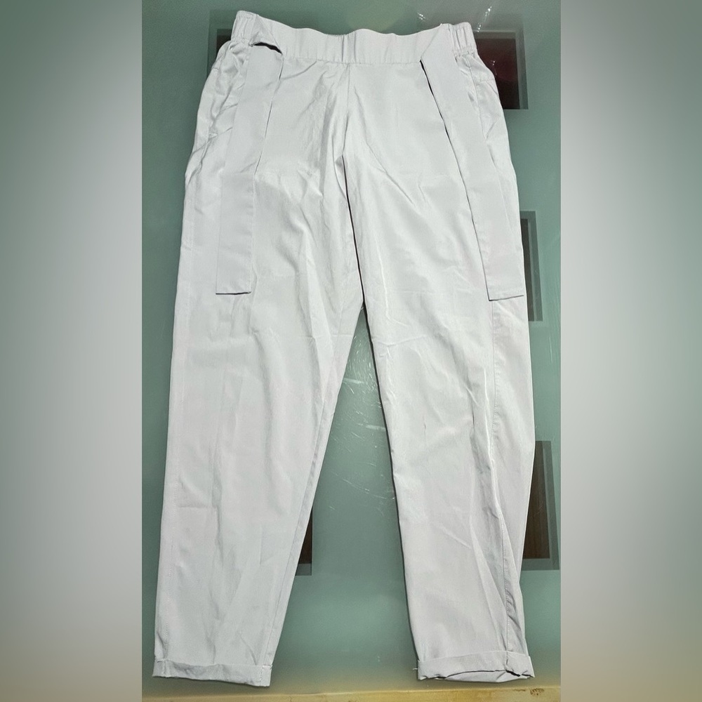 Apana Putty Grey Paperbag High Waist Belted Pants Size S